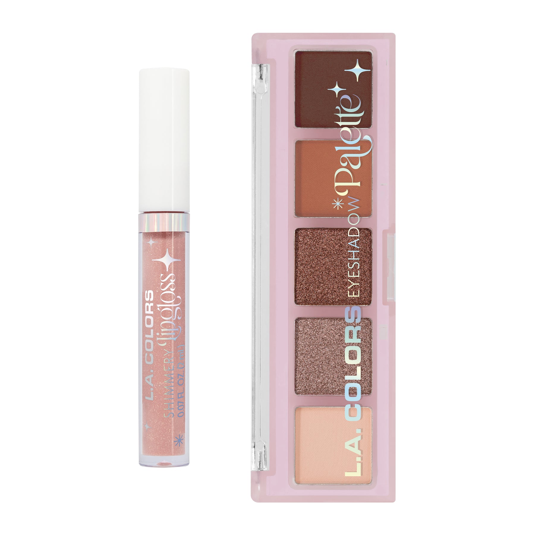 SET PALETA DE SOMBRAS Y LIPGLOSS FANATIC - LA COLORS