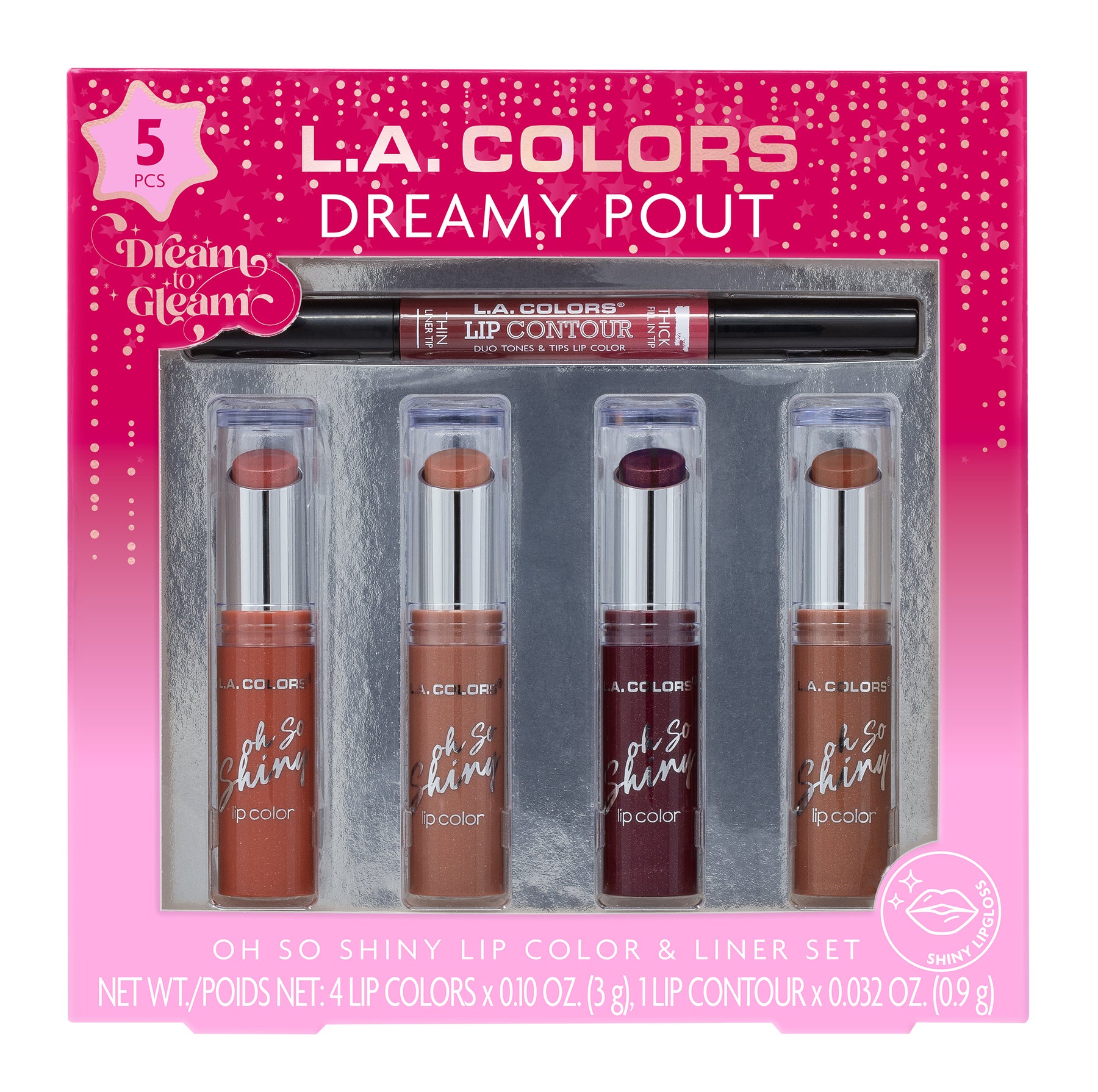 SET 5 PIEZAS LIP BALM DREAMY POUT - LA COLORS