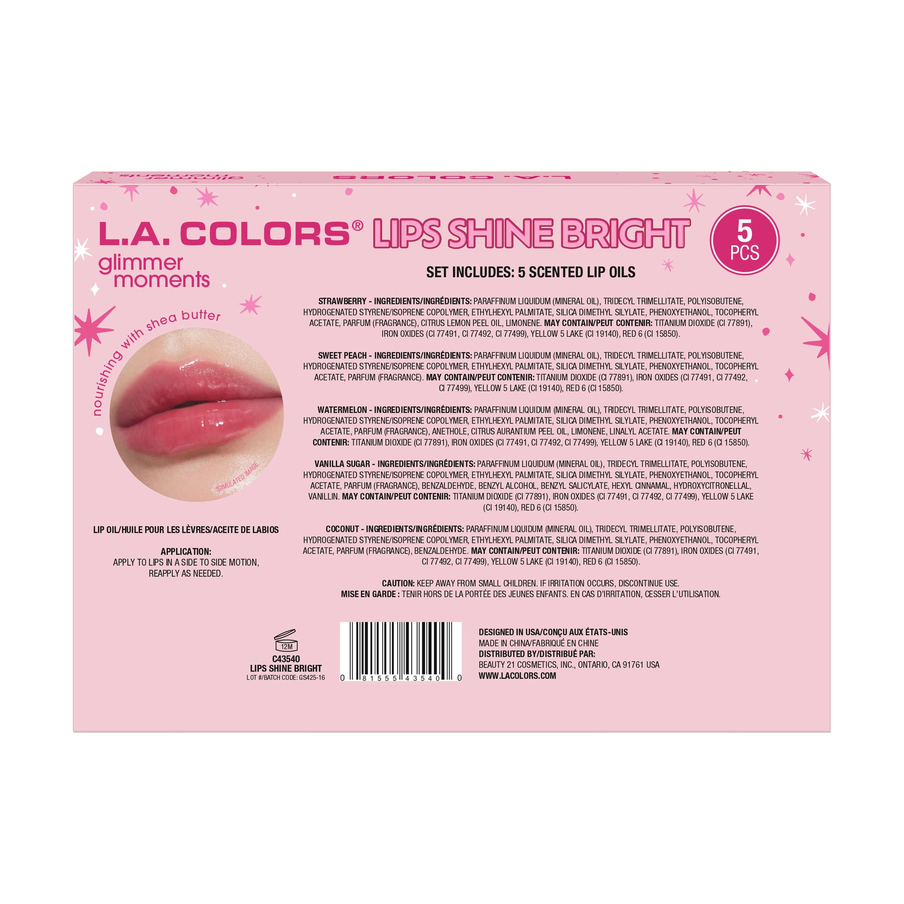 SET DE LIP OILS “LIPS SHINE BRIGHT” – LA COLORS