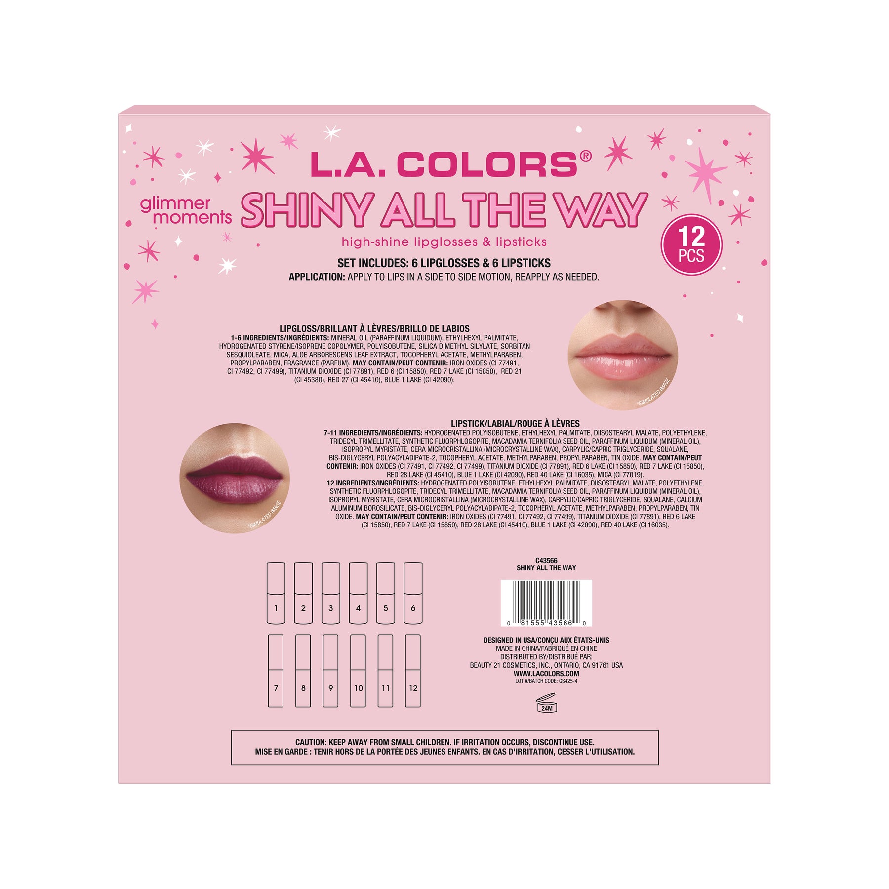 SET DE LABIALES “SHINY ALL THE WAY” – LA COLORS