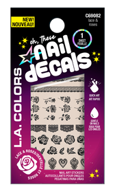 STICKER PARA UÑAS NAIL DECALS WHITE LACE & ROSES - LA COLORS