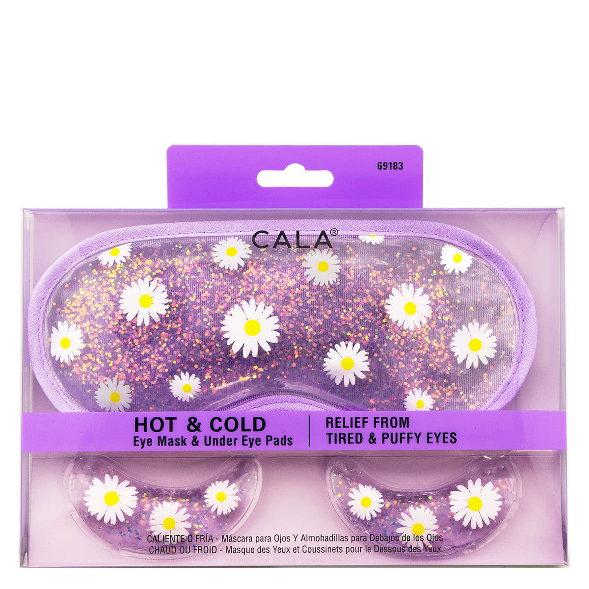 HOT AND COLD EYE MASK AND  UNDER EYE PADS-DAISY - CALA