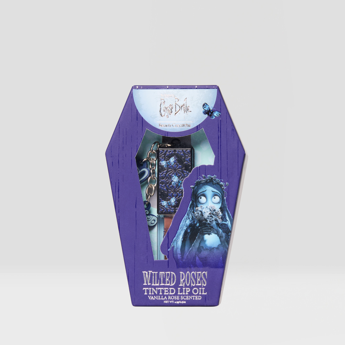 CORPSE BRIDE TINTED LIP OIL VANILLA ROSE WILTED ROSES - BEAUTY CREATIONS X TIM BURTONS