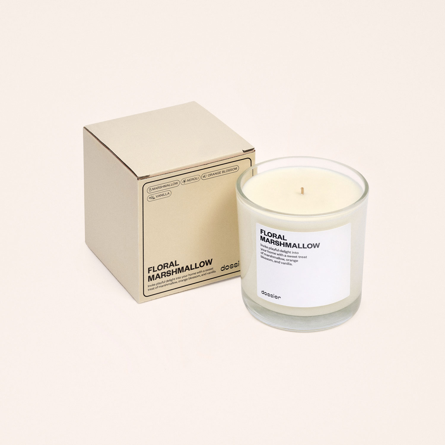 VELA FLORAL MARSHMALLOW 9 OZ - DOSSIER