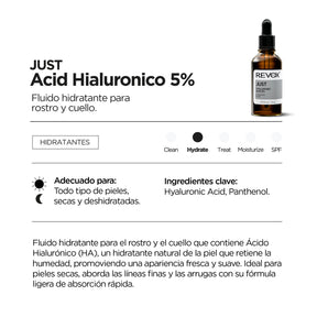 SERUM HIDRATANTE ÁCIDO HIALURÓNICO 5% - REVOX B77