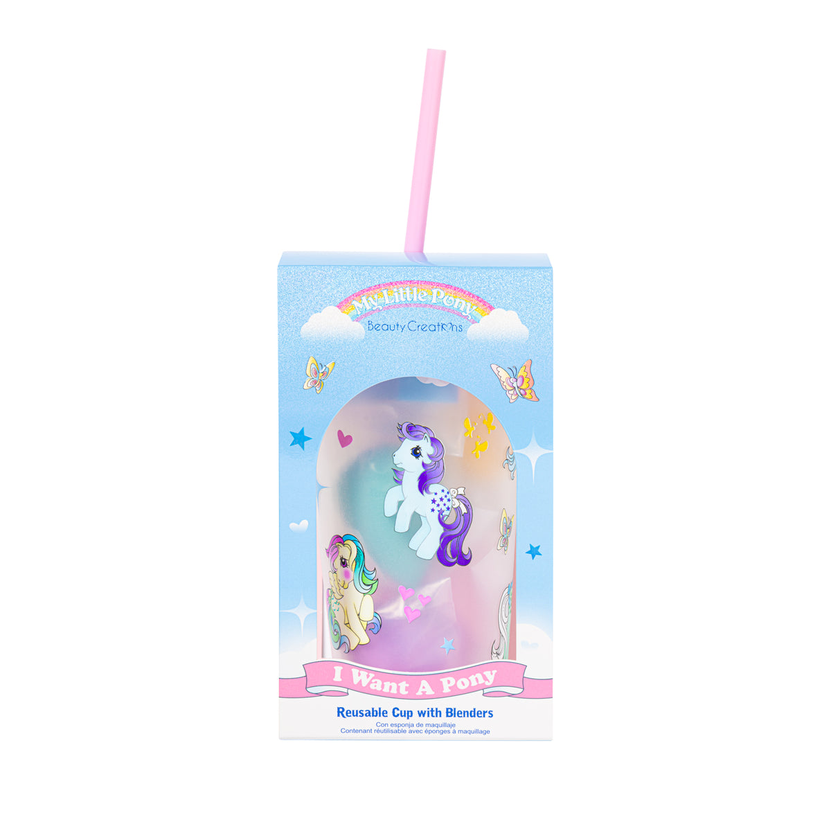 "I WANT A  PONY" REUSABLE CUP WITH BLENDERS MY LITTLE PONY - BEAUTY CREATIONS