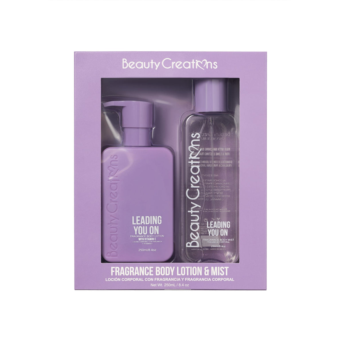 SET BODY MIST Y CREMA CORPORAL LEADING ON YOU - BEAUTY CREATIONS