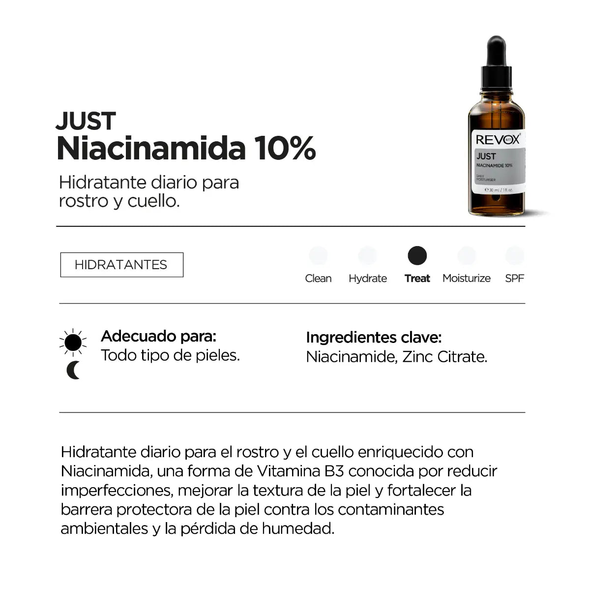 SERUM HIDRATANTE DIARIO 10% NIACINAMIDA - REVOX B77