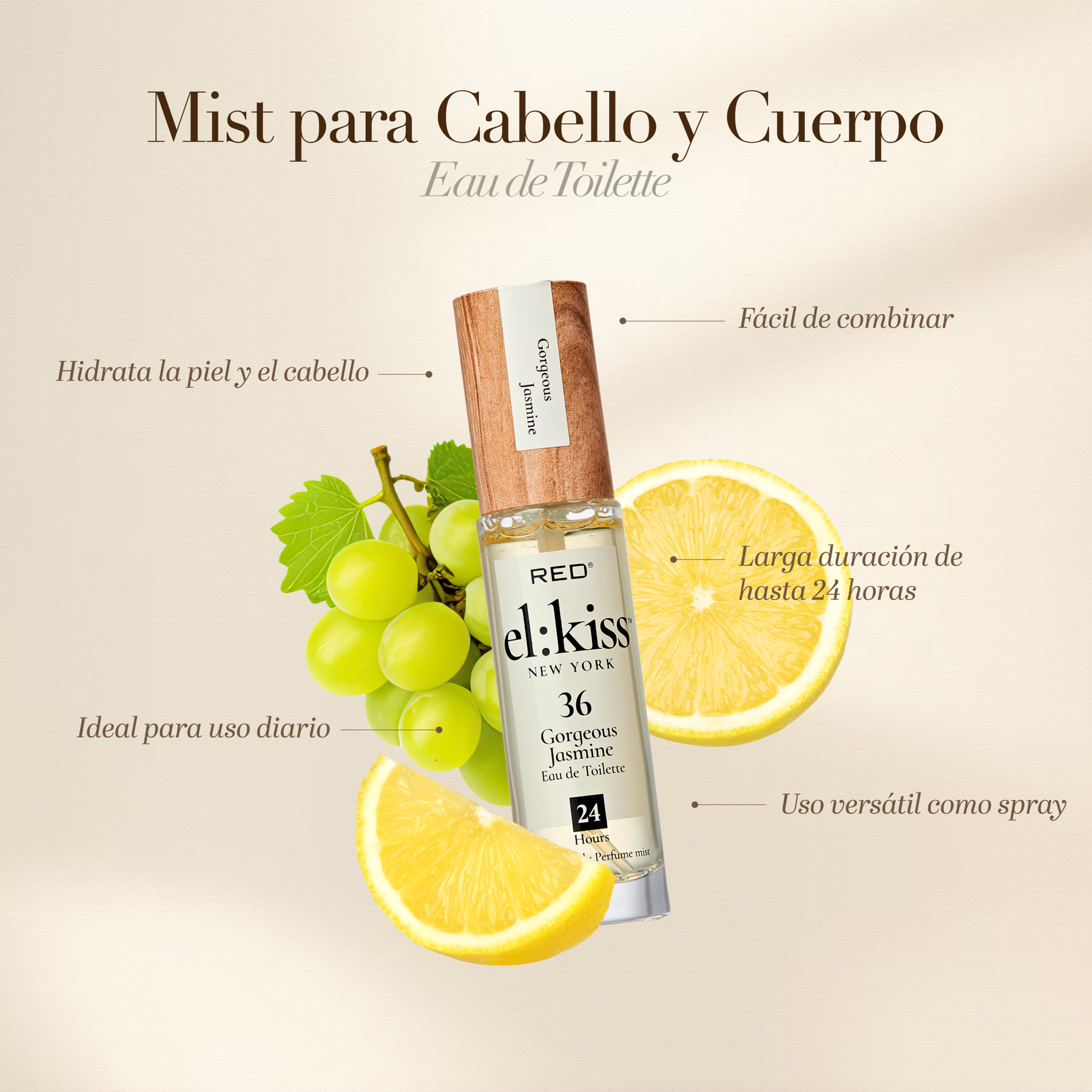 MIST PARA CUERPO Y CABELLO GORGEOUS JASMINE - KISS