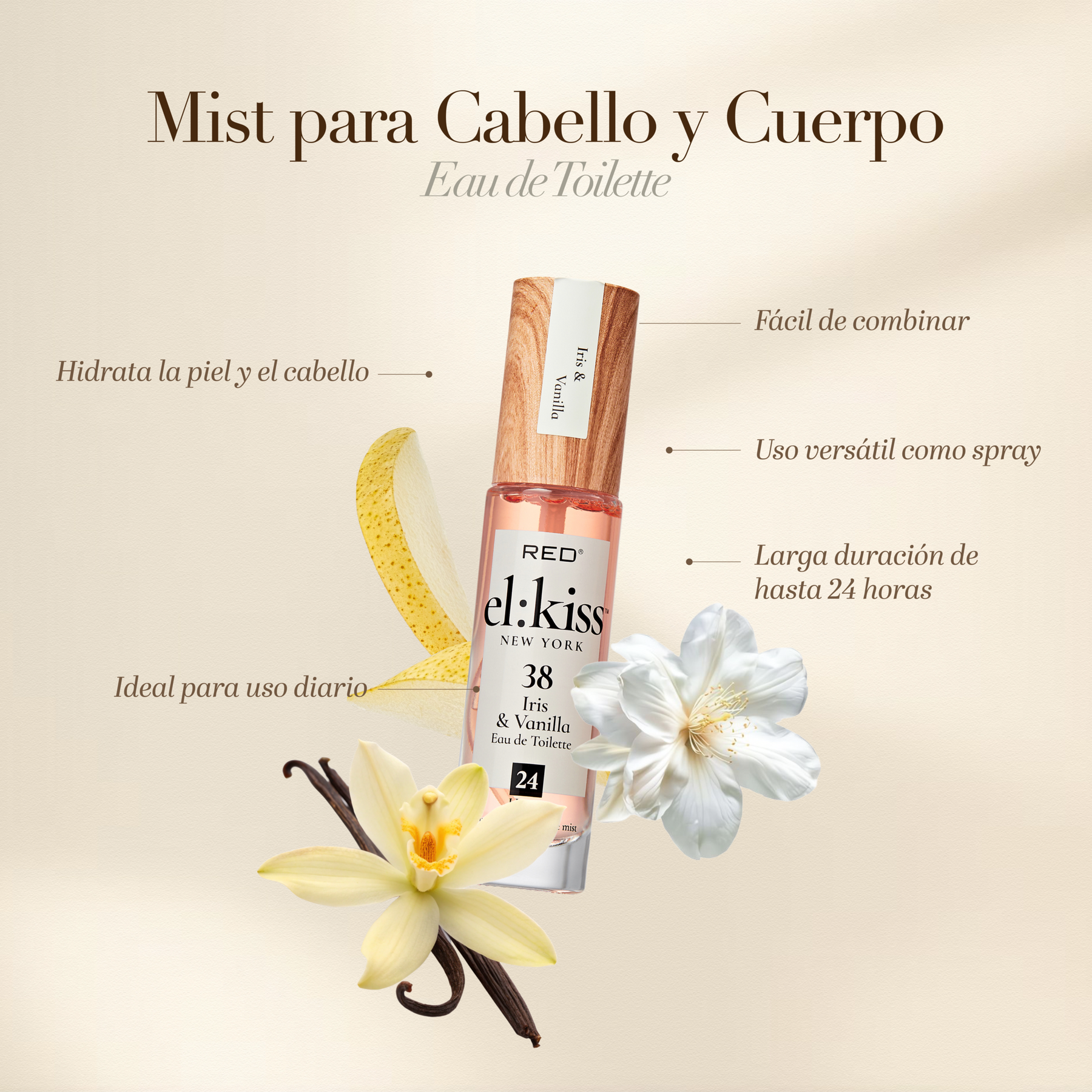MIST PARA CUERPO Y CABELLO IRIS AND VANILLA - KISS
