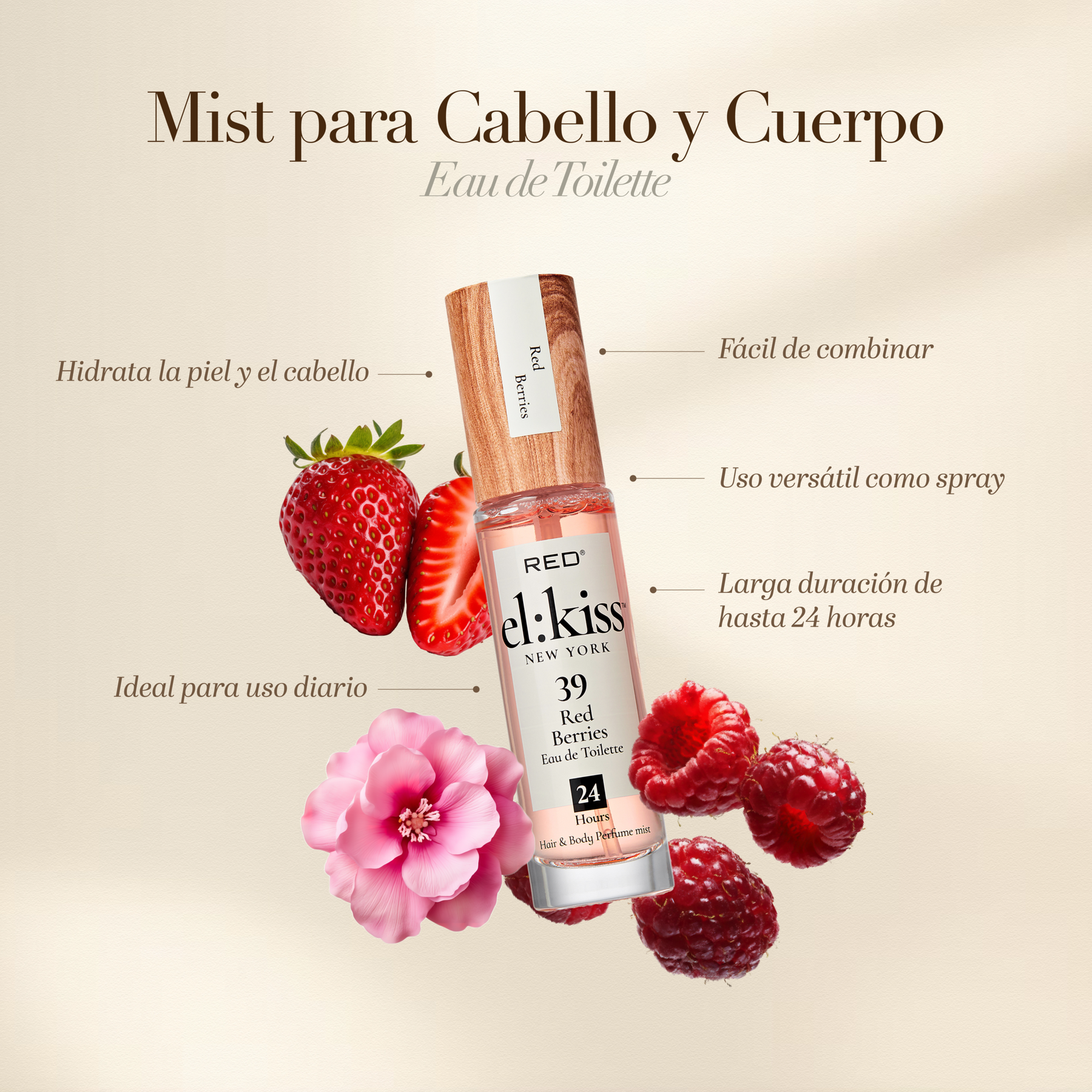 MIST PARA CUERPO Y CABELLO RED BERRIES  - KISS
