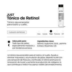 TÓNICO REJUVENECEDOR DE RETINOL JUST - REVOX B77