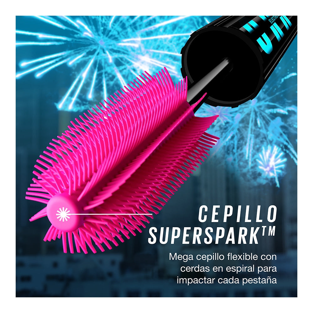 MASCARA PARA PESTAÑAS WATERPROOF FIREWORK ELECTRO BLACK - MAYBELLINE