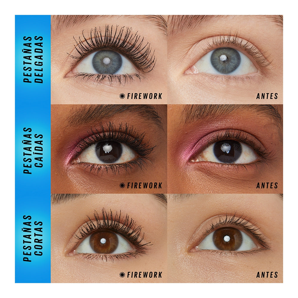 MASCARA PARA PESTAÑAS WATERPROOF FIREWORK ELECTRO BLACK - MAYBELLINE
