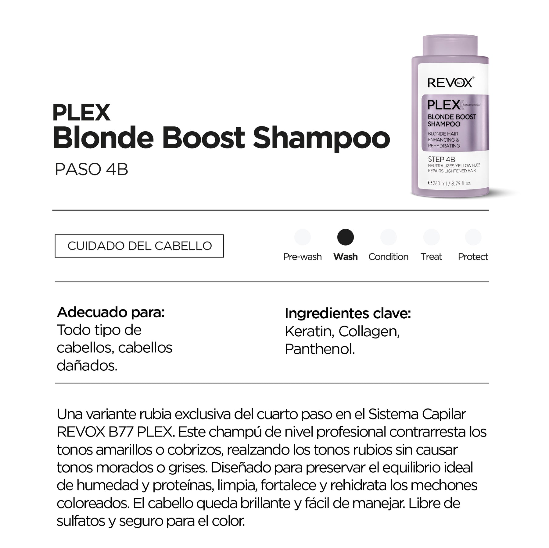 SHAMPOO MATIZADOR RUBIOS PASO 4B PLEX - REVOX B77