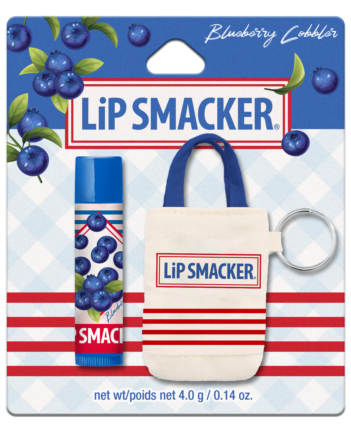 BÁLSAMO LABIAL + TOTE KEYCHAIN BLUEBERRY - LIP SMACKER
