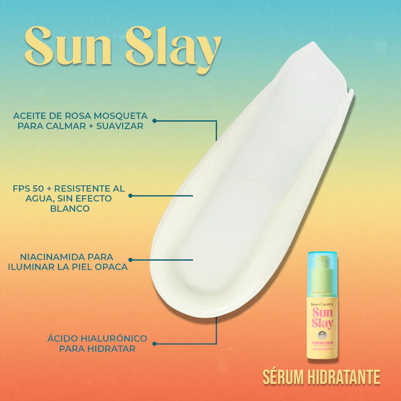 SERUM HIDRATANTE CON PROTECCIÓN SOLAR SUN SLAY - BEAUTY CREATIONS