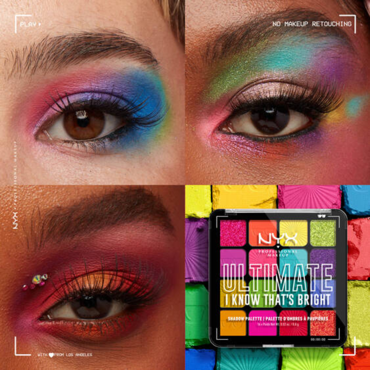 PALETA DE SOMBRAS ULTIMATE SHADOW I KNOW THATS BRIGHT - NYX PROFESSIONAL MAKEUP
