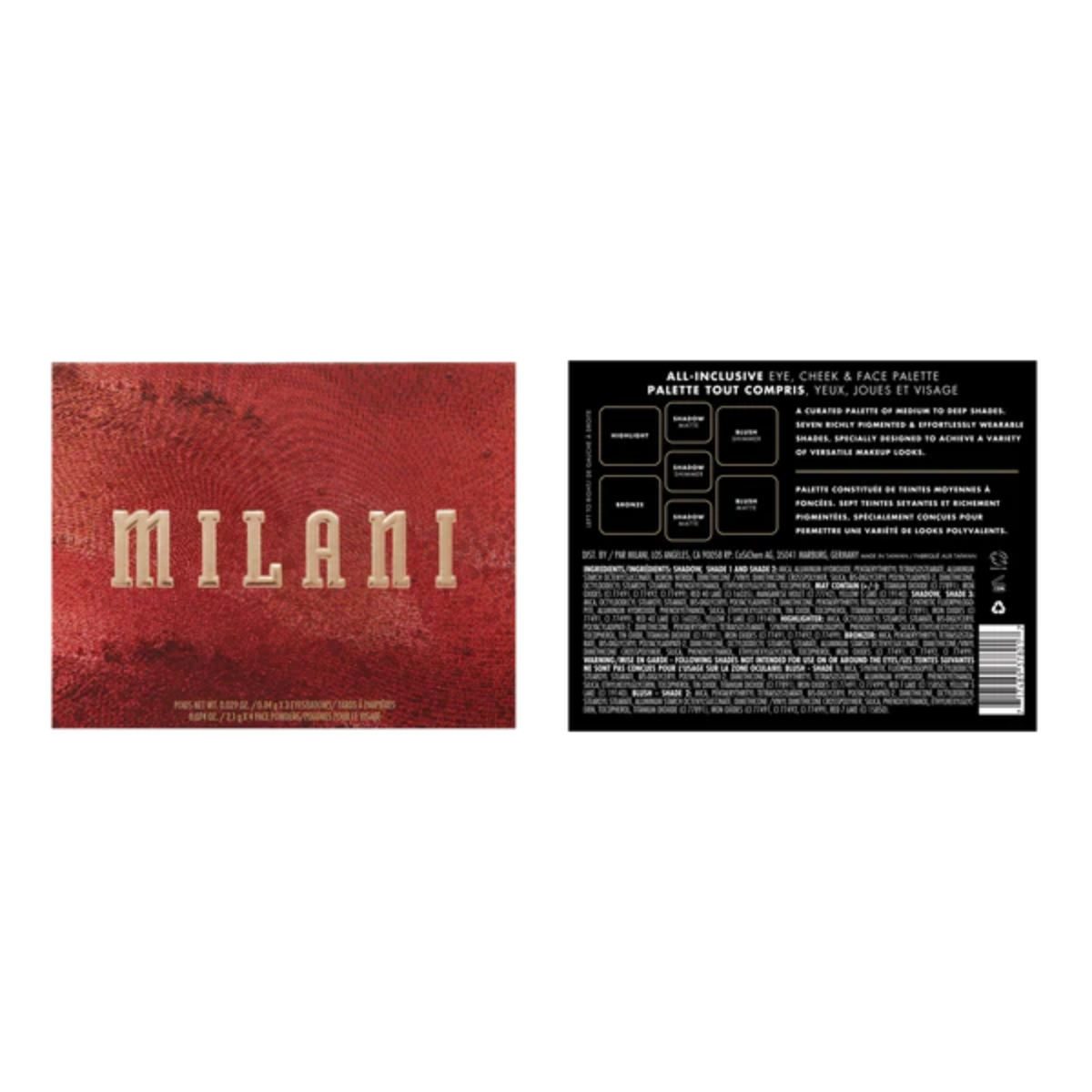 ALL-INCLUSIVE MEDIUM TO DEEP, PALETA DE SOMBRAS, RUBOR E ILUMINADOR - MILANI