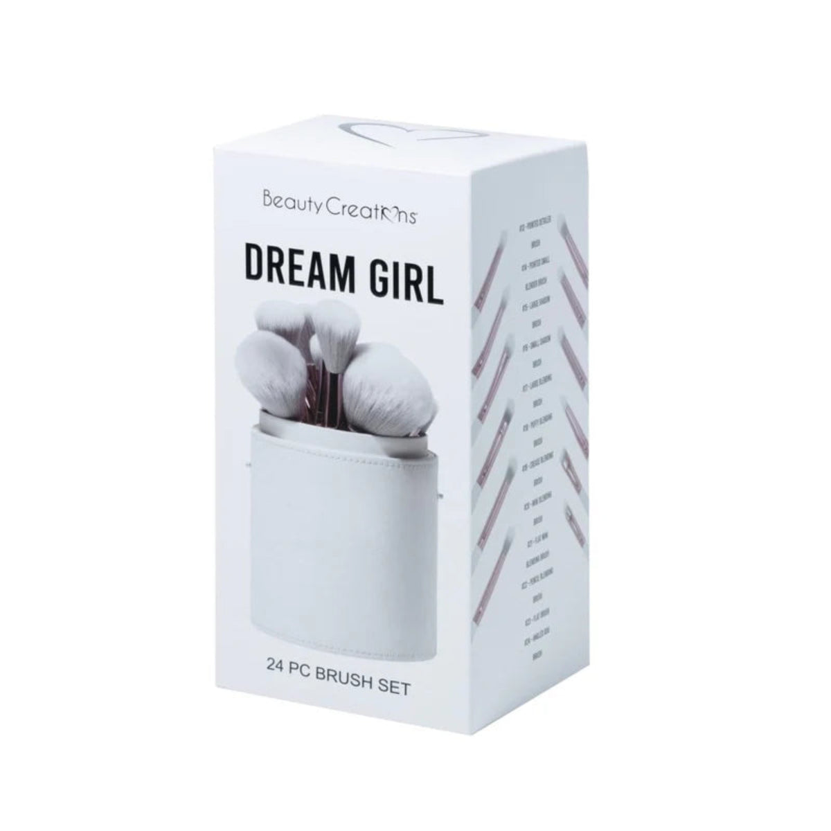 SET DE BROCHAS 24 PIEZAS DREAM GIRL "WHITE" – BEAUTY CREATIONS