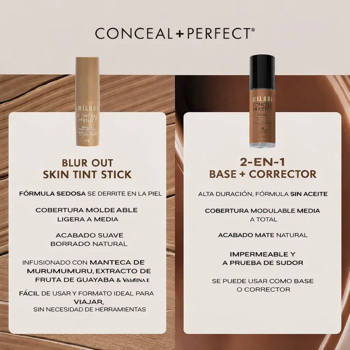 CONCEAL AND PERFECT BLUR OUT, TINTA DE MAQUILLAJE EN STICK - MILANI