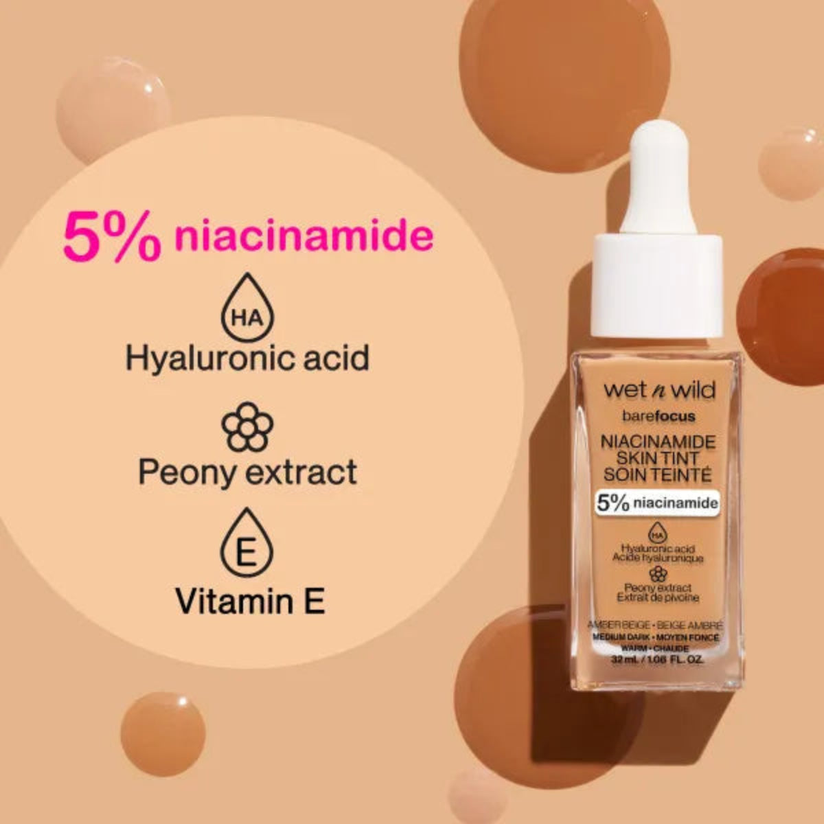 BASE DE MAQUILLAJE BARE FOCUS NIACINAMIDE SKIN TINT - WET N WILD