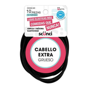 LIGAS PARA CABELLO EXTRA LARGO 10 PZAS – SCUNCI