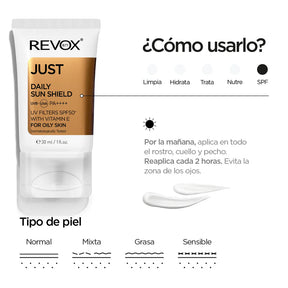 PROTECTOR SOLAR PARA PIEL GRASA JUST DAILY SUN SHIELD - REVOX B77