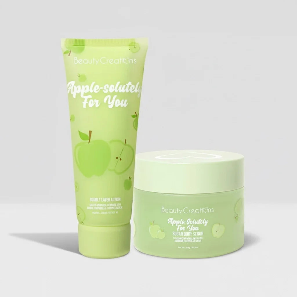 DUO CORPORAL CREMA + EXFOLIANTE APPLE SOLUTELY FOR YOU - BEAUTY CREATIONS