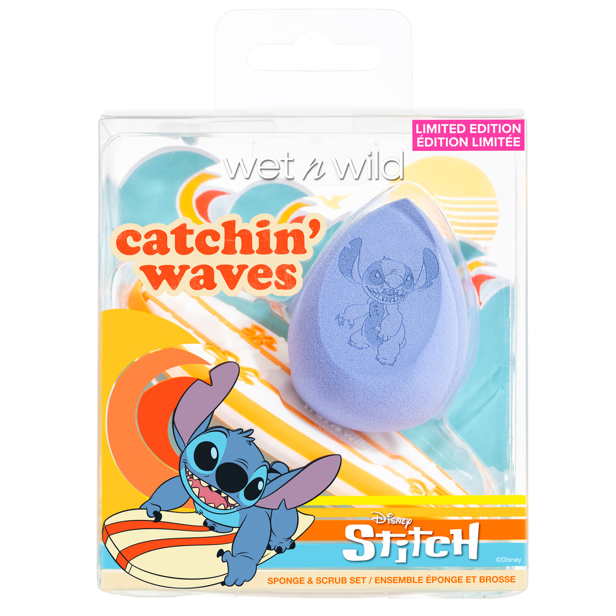 JUEGO DE ESPONJA Y EXFOLIANTE CATCHIN' WAVES - OUTLET WET N WILD X STITCH
