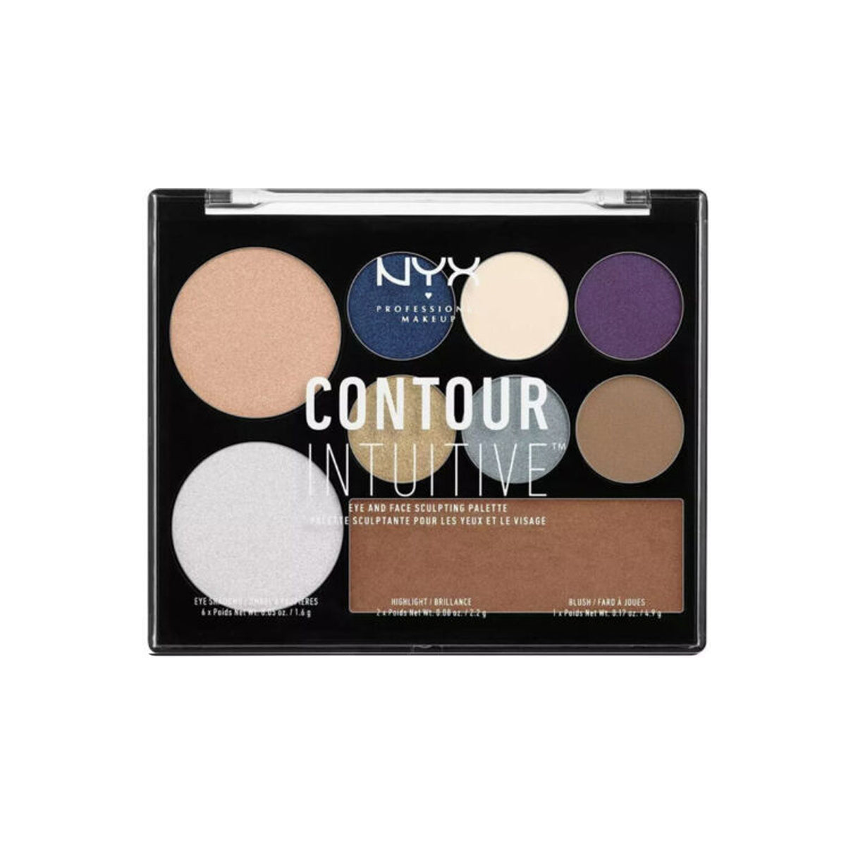 CONTOUR INTUITIVE PLUM METALS PALETA DE ROSTRO CON SOMBRA, ILUMINADOR Y RUBOR  JEWEL QUEEN CIP04 - OUTLET NYX PROFESSIONAL MAKEUP