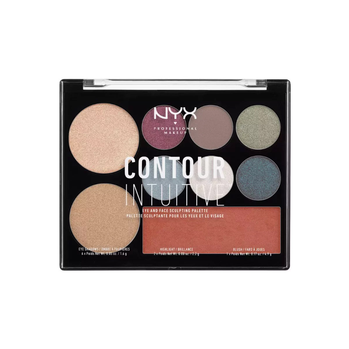 CONTOUR INTUITIVE PLUM METALS PALETA DE ROSTRO CON SOMBRA, ILUMINADOR Y RUBOR - OUTLET NYX PROFESSIONAL MAKEUP