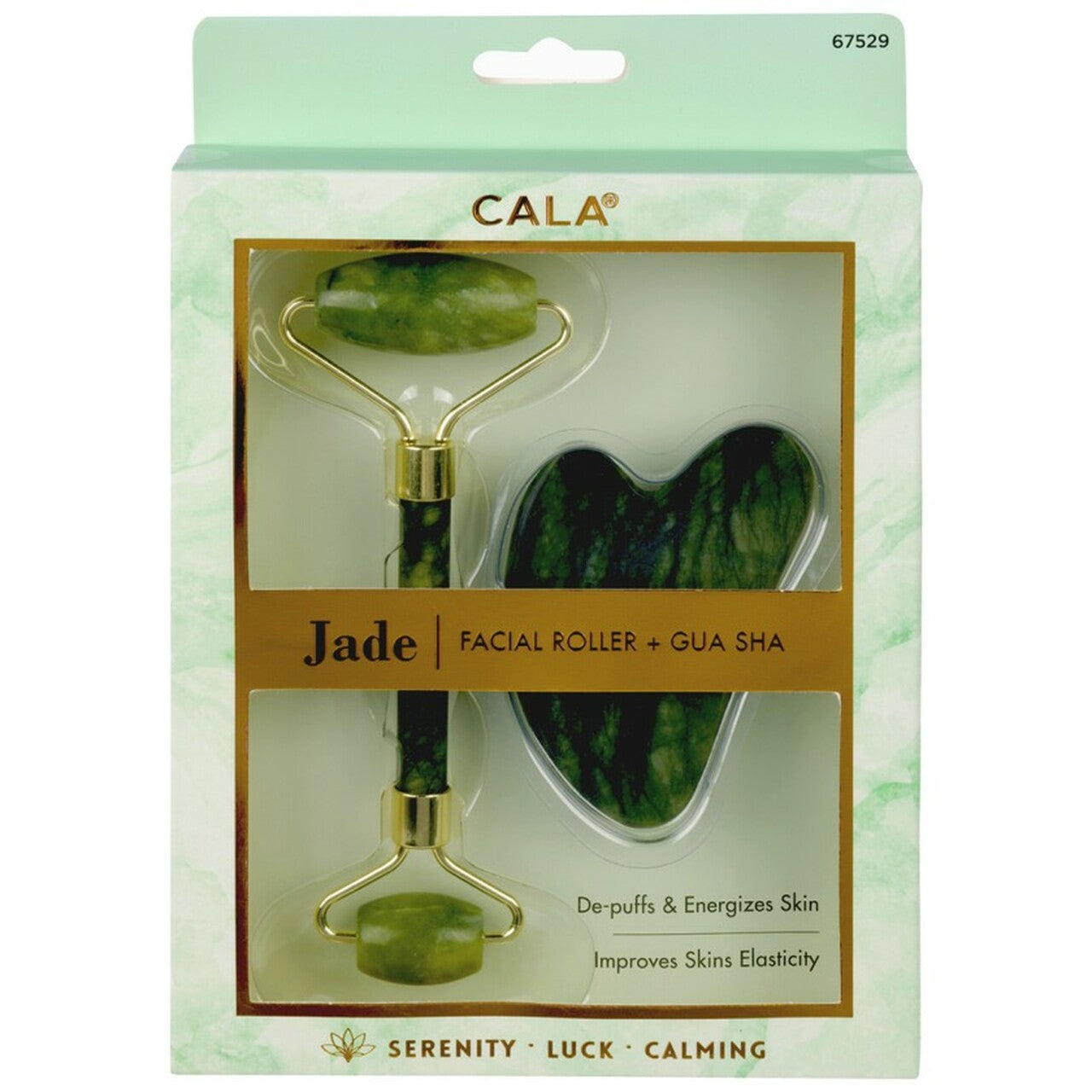 JUEGO DE RODILLO DE JADE + GUA SHA - OUTLET CALA