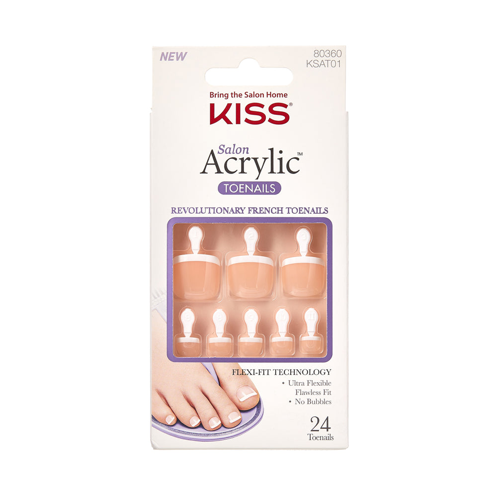 SALON ACRYLIC FRENCH NAILS UÑAS POSTIZAS PARA PIE WALK AWAY KISS