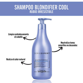 SERIE EXPERT BLONDIFIER COOL SHAMPOO CUIDADO DE RUBIOS 500 ML-  L’ORÉAL PROFESSIONNEL PARIS - Asociada Bellisima